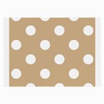 Polka Dots - White on Tan Brown Large Glasses Cloth (2 Sides)
