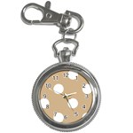 Polka Dots - White on Tan Brown Key Chain Watch