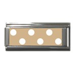 Polka Dots - White on Tan Brown Superlink Italian Charm (9mm)