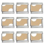 Polka Dots - White on Tan Brown 9mm Italian Charm (9 pack)