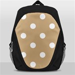 Polka Dots - White on Tan Brown Backpack Bag