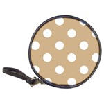 Polka Dots - White on Tan Brown Classic 20-CD Wallet