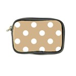 Polka Dots - White on Tan Brown Coin Purse