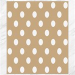 Polka Dots - White on Tan Brown Canvas 8  x 10 