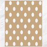 Polka Dots - White on Tan Brown Canvas 11  x 14 
