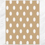 Polka Dots - White on Tan Brown Canvas 12  x 16 