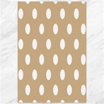 Polka Dots - White on Tan Brown Canvas 12  x 18 