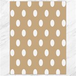 Polka Dots - White on Tan Brown Canvas 18  x 24 