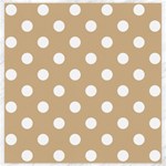 Polka Dots - White on Tan Brown Canvas 20  x 20 