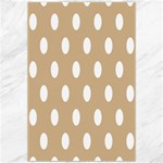 Polka Dots - White on Tan Brown Canvas 20  x 30 