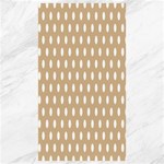 Polka Dots - White on Tan Brown Canvas 40  x 72 