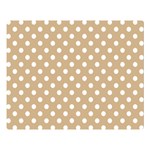 Polka Dots - White on Tan Brown Double Sided Flano Blanket (Large)