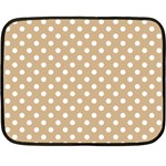 Polka Dots - White on Tan Brown Fleece Blanket (Mini)