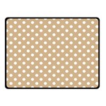 Polka Dots - White on Tan Brown Double Sided Fleece Blanket (Small) (Two Sides)
