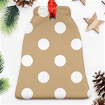Polka Dots - White on Tan Brown Bell Ornament (Two Sides)