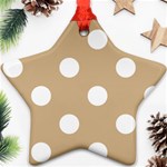 Polka Dots - White on Tan Brown Star Ornament (Two Sides)