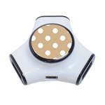 Polka Dots - White on Tan Brown Portable USB Hub (One Side)