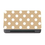 Polka Dots - White on Tan Brown Memory Card Reader with CF