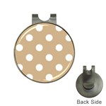 Polka Dots - White on Tan Brown Golf Ball Marker Hat Clip
