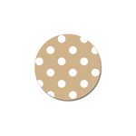 Polka Dots - White on Tan Brown Golf Ball Marker (10 pack)