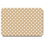 Polka Dots - White on Tan Brown Large Doormat