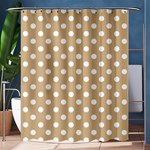 Polka Dots - White on Tan Brown Shower Curtain 60  x 72  (Medium)