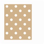 Polka Dots - White on Tan Brown Small Garden Flag (Two Sides)