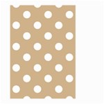 Polka Dots - White on Tan Brown Large Garden Flag (Two Sides)