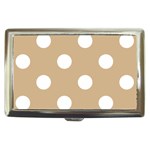 Polka Dots - White on Tan Brown Cigarette Money Case