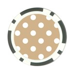 Polka Dots - White on Tan Brown Poker Chip Card Guard (10 pack)