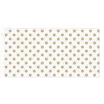 Polka Dots - Tan Brown on White Satin Shawl