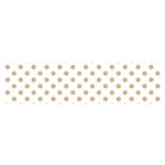 Polka Dots - Tan Brown on White Satin Scarf (Oblong)