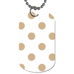 Polka Dots - Tan Brown on White Dog Tag (Two Sides)