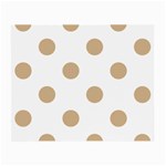 Polka Dots - Tan Brown on White Small Glasses Cloth (2 Sides)