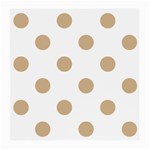 Polka Dots - Tan Brown on White Medium Glasses Cloth