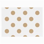 Polka Dots - Tan Brown on White Large Glasses Cloth (2 Sides)