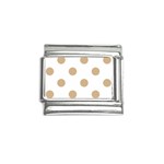 Polka Dots - Tan Brown on White Italian Charm (9mm)