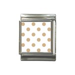 Polka Dots - Tan Brown on White Italian Charm (13mm)