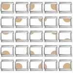 Polka Dots - Tan Brown on White 9mm Italian Charm (25 pack)