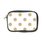 Polka Dots - Tan Brown on White Coin Purse