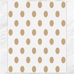 Polka Dots - Tan Brown on White Canvas 11  x 14 