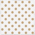 Polka Dots - Tan Brown on White Canvas 12  x 12 