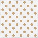 Polka Dots - Tan Brown on White Canvas 16  x 16 