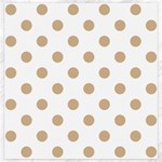 Polka Dots - Tan Brown on White Canvas 20  x 20 
