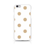 Polka Dots - Tan Brown on White Apple iPhone 6/6S Silicone Case (Transparent)