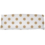 Polka Dots - Tan Brown on White Body Pillow Case (Dakimakura) (One Side)