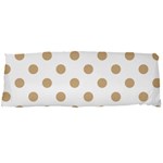 Polka Dots - Tan Brown on White Body Pillow Case Dakimakura (Two Sides)