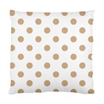 Polka Dots - Tan Brown on White Standard Cushion Case (One Side)