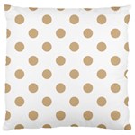 Polka Dots - Tan Brown on White Large Cushion Case (One Side)