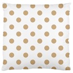 Polka Dots - Tan Brown on White Standard Flano Cushion Case (One Side)